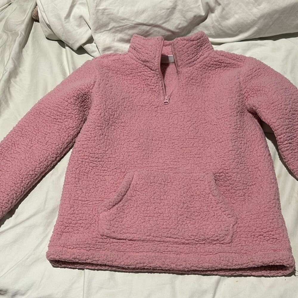 Childrens place 5/6 quarter zip long sleeve fuzzy fleece sweatshirt euc like new